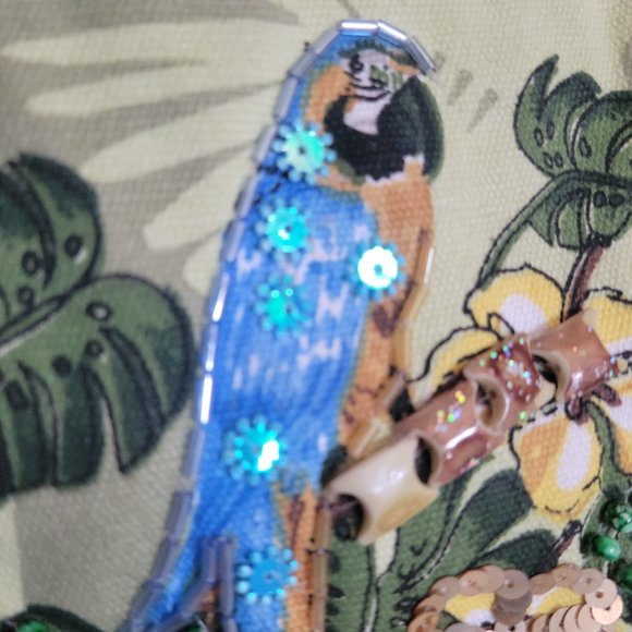 Guy Harvey Beaded Canvas Small Shoulder Bag - Picture 4 of 14